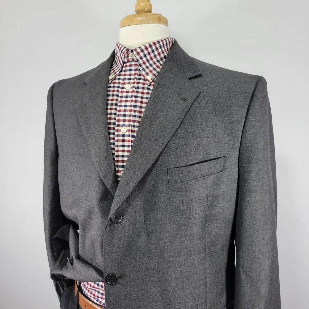 Daniel Cremieux Men's Sport Coat Blazer Three Button Charcoal Loro Piana Wool 48